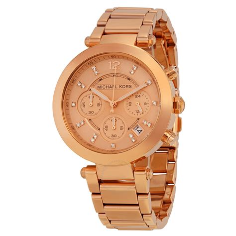 Michael Kors Parker Chronograph Rose Dial Rose Gold